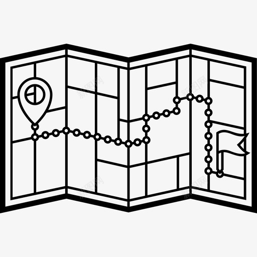 目的地地图旗帜路线图标svg_新图网 https://ixintu.com 地理位置 旗帜 目的地地图 街道 路线