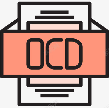 Ocd文件类型2线性颜色图标图标