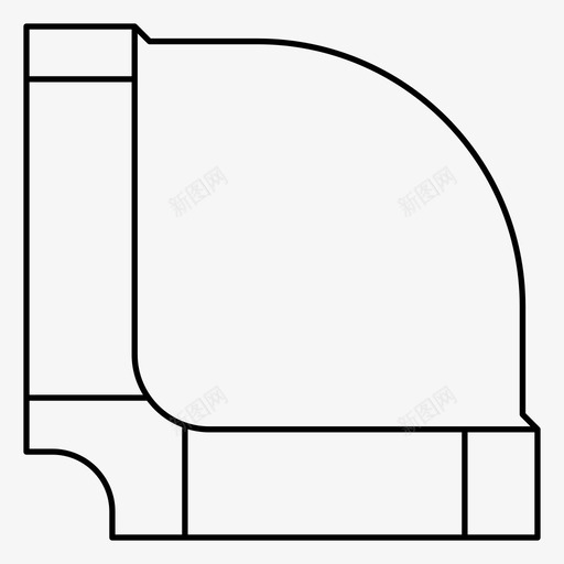 弯管连接配件图标svg_新图网 https://ixintu.com 供水 弯管 管道 连接 配件