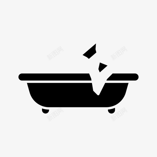 破浴缸家电家用电器图标svg_新图网 https://ixintu.com 家用电器 家电 工具 破浴缸