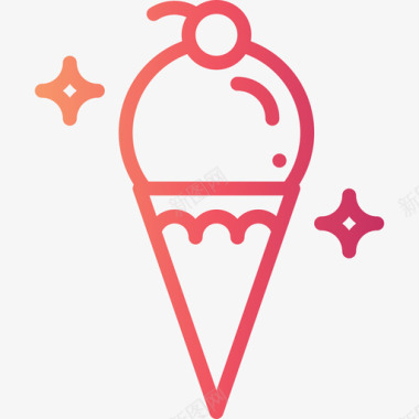 冰淇淋生日派对19梯度图标图标