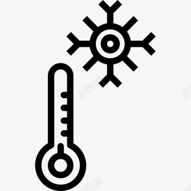 温度天气151线性图标图标