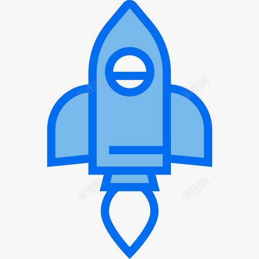 火箭商业元素2蓝色图标svg_新图网 https://ixintu.com 商业元素2 火箭 蓝色