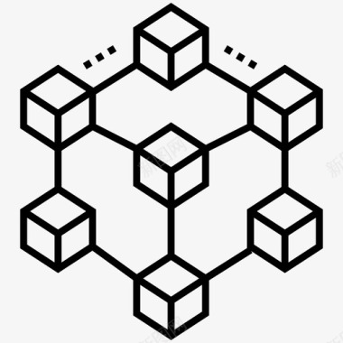 区块链概念区块链区块系列区块链网络图标图标