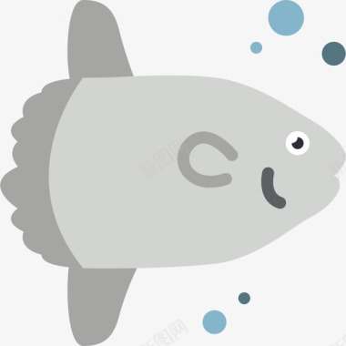 太阳鱼海洋生物27扁平图标图标