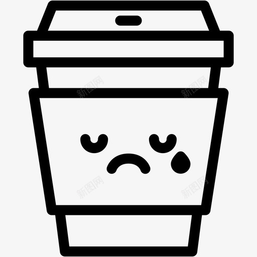 哭饮料表情图标svg_新图网 https://ixintu.com 哭 情绪 纸杯 纸杯表情线 表情 饮料