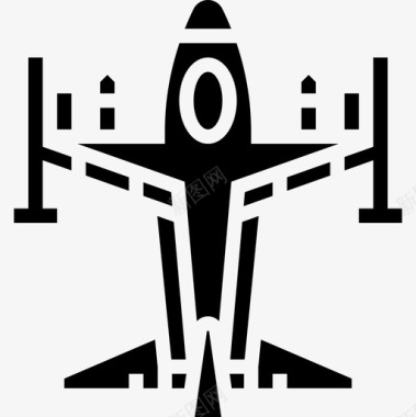 军用飞机19字形图标图标