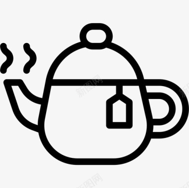 茶壶咖啡厅68直线型图标图标