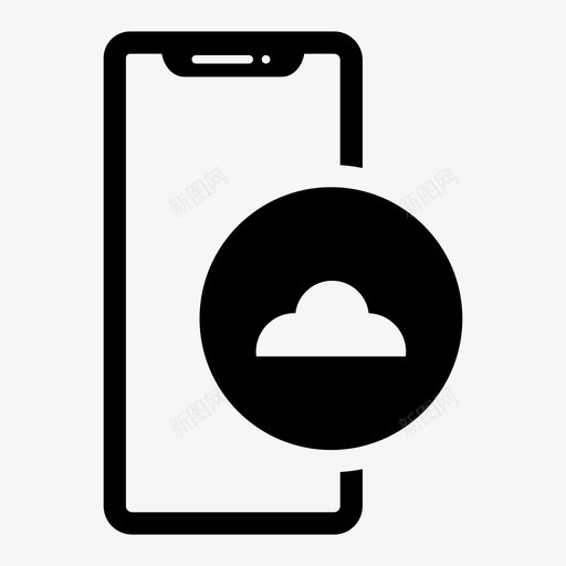 智能手机手机云图标svg_新图网 https://ixintu.com 云 备份 手机 智能手机