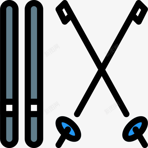 滑雪旅游和旅游2线性颜色图标svg_新图网 https://ixintu.com 旅游和旅游2 滑雪 线性颜色