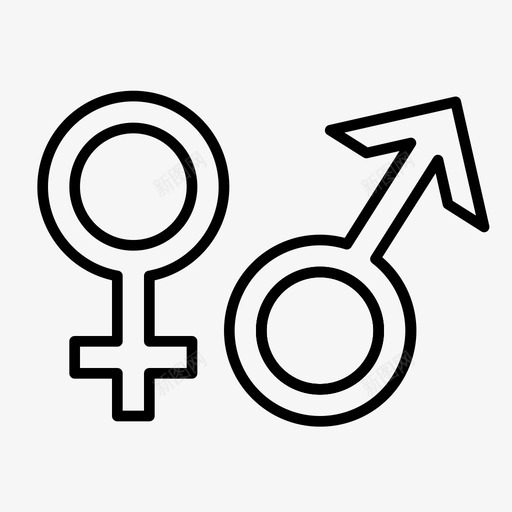 性别符号女性男性图标svg_新图网 https://ixintu.com 医学图标行 女性 性别符号 男性