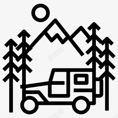 露营车冰山交通工具图标图标