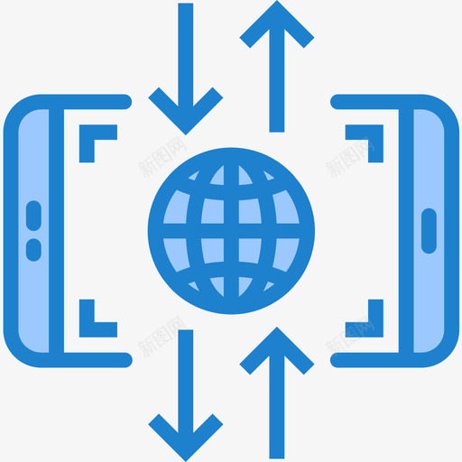 全球网格智能手机应用程序6蓝色图标svg_新图网 https://ixintu.com 全球网格 智能手机应用程序6 蓝色