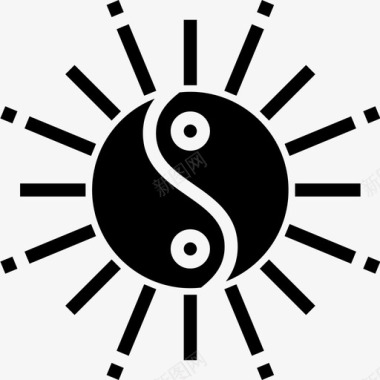 阴阳中国符号4字形图标图标