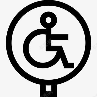 停车场残疾人援助3直线图标图标