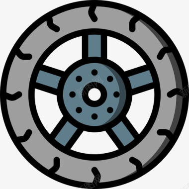 车轮运动和游戏6线性颜色图标图标