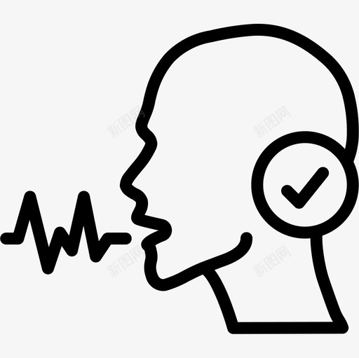 语音识别生物识别线性图标svg_新图网 https://ixintu.com 生物识别 线性 语音识别