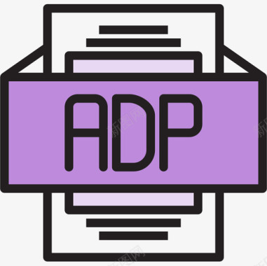 Adp文件类型2线性颜色图标图标