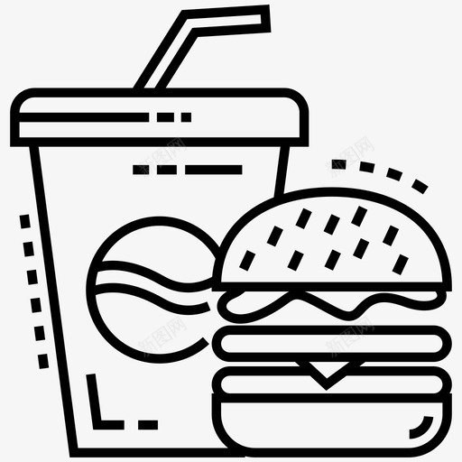 汉堡和饮料饮料早餐快餐图标svg_新图网 https://ixintu.com 快餐 汉堡包和苏打水 汉堡和饮料 足球队图标包 餐厅食品 饮料早餐