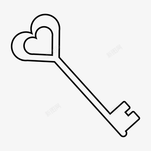 爱的钥匙心的钥匙秘密图标svg_新图网 https://ixintu.com 心的钥匙 爱的钥匙 秘密