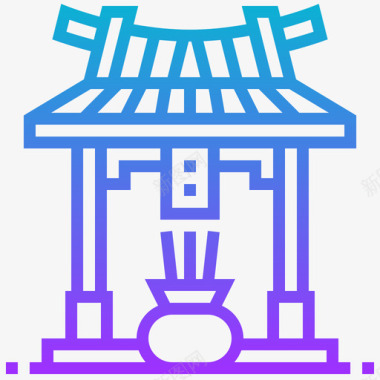 神龛中国象征渐变图标图标