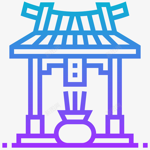 神龛中国象征渐变图标svg_新图网 https://ixintu.com 中国象征 渐变 神龛