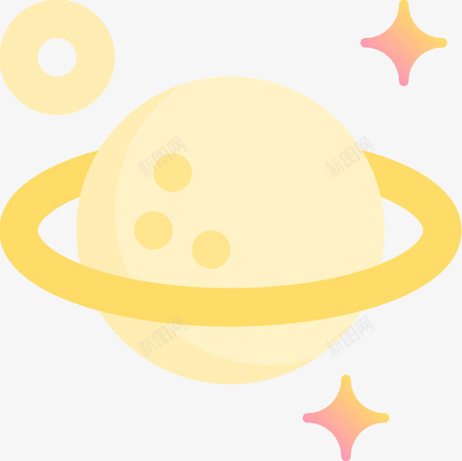 土星天文8黄色图标svg_新图网 https://ixintu.com 土星 天文8 黄色