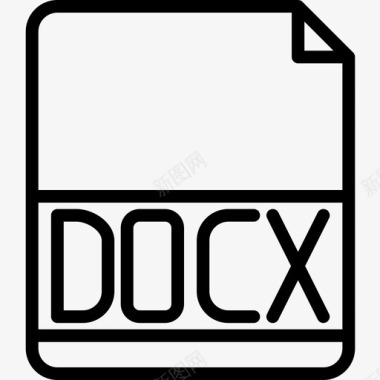 Docx文件扩展名2线性图标图标
