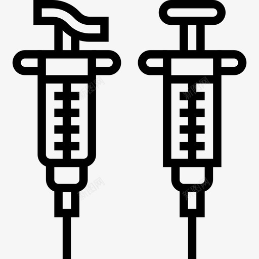 注射器药房24线性图标svg_新图网 https://ixintu.com 注射器 线性 药房24