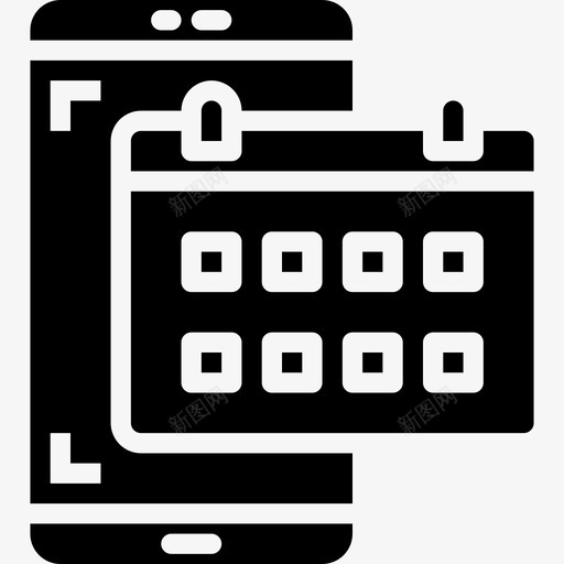 日历智能手机应用程序5填充图标svg_新图网 https://ixintu.com 填充 日历 智能手机应用程序5