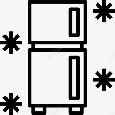 冰箱家用电器7线性图标图标