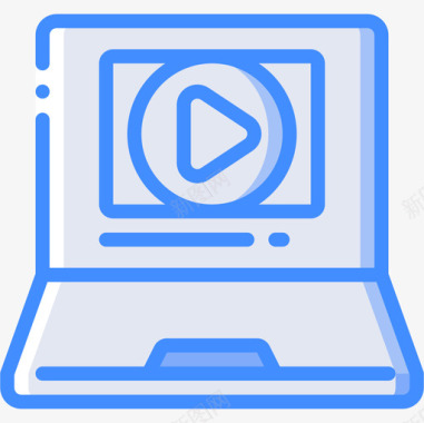 笔记本电脑视频博客4蓝色图标图标
