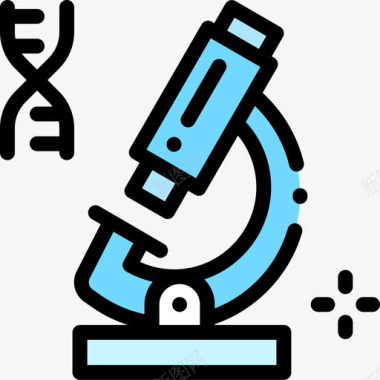 显微镜生物学2线颜色图标图标