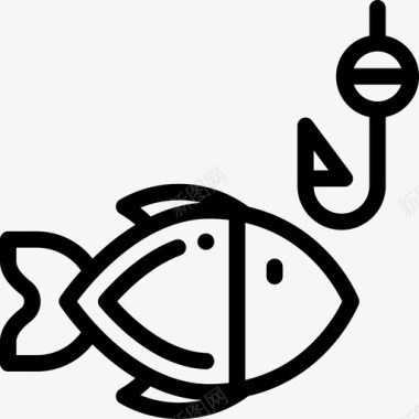 鱼钓鱼8直线型图标图标