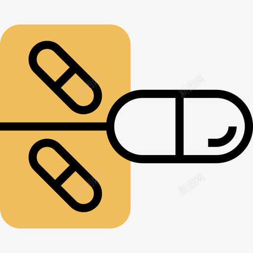 药剂药房21黄影图标svg_新图网 https://ixintu.com 药剂 药房21 黄影