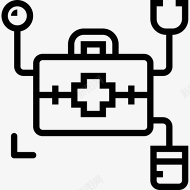 医疗箱大学6线性图标图标