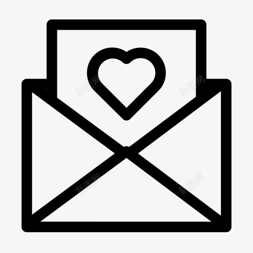 信信封心图标svg_新图网 https://ixintu.com 信 信封 心 情人节 爱