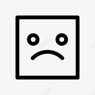 悲伤表情符号表情方块图标图标