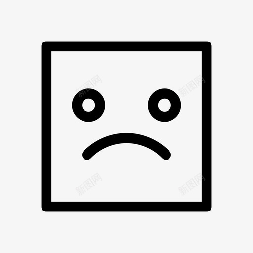 悲伤表情符号表情方块图标svg_新图网 https://ixintu.com 悲伤 脸 表情方块 表情符号