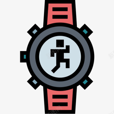 智能手表running9线性颜色图标图标