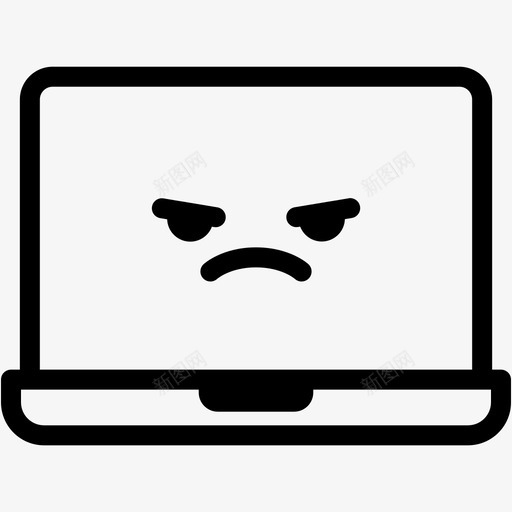 mad电脑设备图标svg_新图网 https://ixintu.com mad 情感 电脑 笔记本电脑 笔记本电脑表情线 表情符号 设备