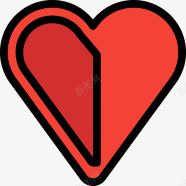 心脏投票奖励徽章3线颜色图标图标