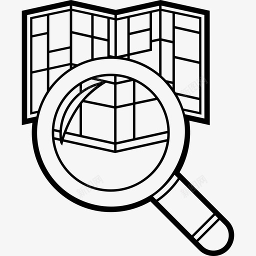 在地图上搜索地址查找图标svg_新图网 https://ixintu.com 在地图上搜索 地址 地理定位 放大镜 查找