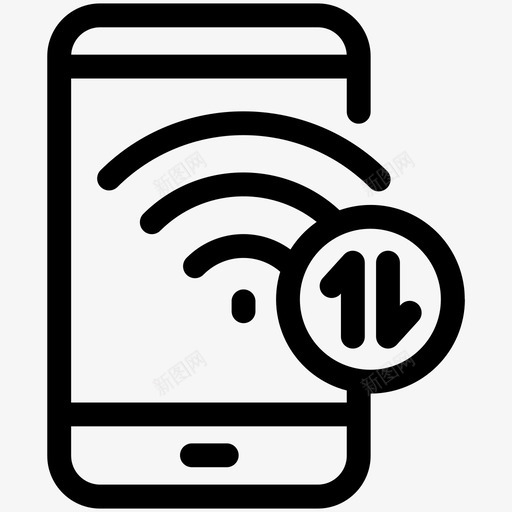 wifi连接网络智能手机图标svg_新图网 https://ixintu.com wifi连接 无线 智能手机 移动电话 网络