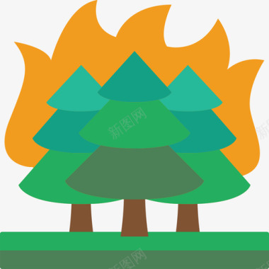 森林火灾自然灾害11平坦图标图标