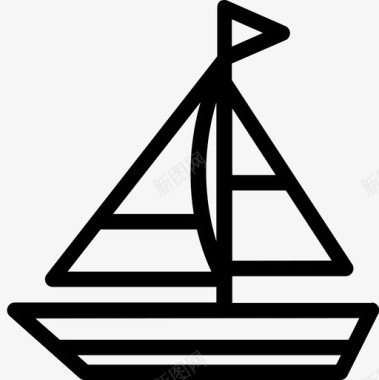 帆船夏季41直线型图标图标
