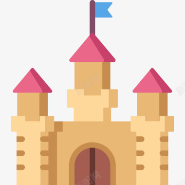 城堡建筑21公寓图标图标