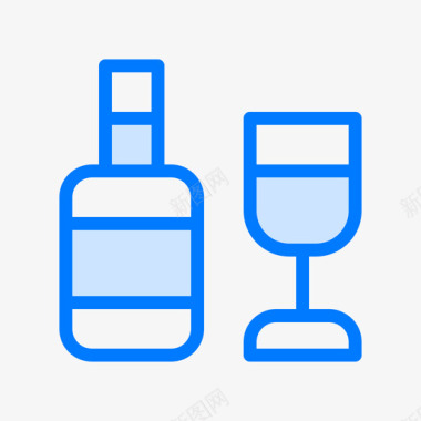 葡萄酒感恩节2蓝色图标图标