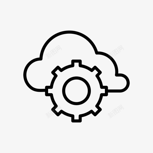 云设置云数据云存储图标svg_新图网 https://ixintu.com 云存储 云数据 云设置 设备