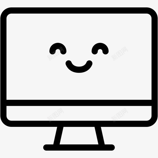 微笑电脑设备图标svg_新图网 https://ixintu.com 微笑 情绪 显示器 电脑 电脑表情线 表情符号 设备